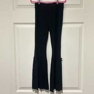 Art Class Black Ribbed Flared Kids Bottoms